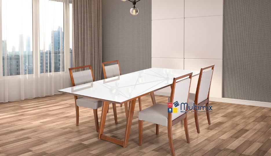 Mesa de Jantar Plaza - Modelo Retangular - 1,70m x 1,10m x 0,75m