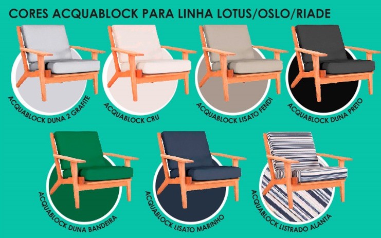 Conjunto Lótus - Sofá 2 Lugares + Poltrona 1 Lugar + Mesa de Apoio/lateral * Ideal para área externa