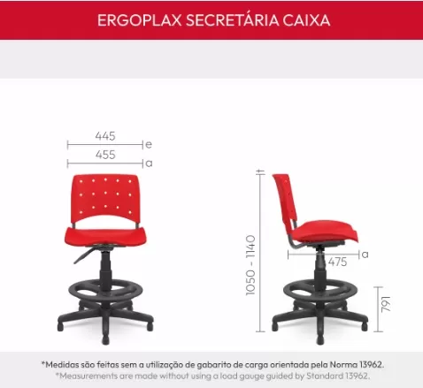 Cadeira Ergoplax Caixa giratória | Com braços - Assento Estofado