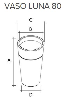 Vaso em Polietileno - Luna 80 - B40cm x A80cm