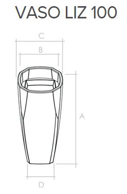 Vaso em Polietileno - Liz 100 - B35cm x A 1 metro