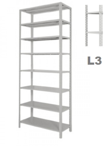 Estante De Aço 8 Prateleiras Edi-008/600 | Chapa 22 - Alt. 2,50 X Larg. 0,92 X Prof. 0,60 - Linha Industrial L3