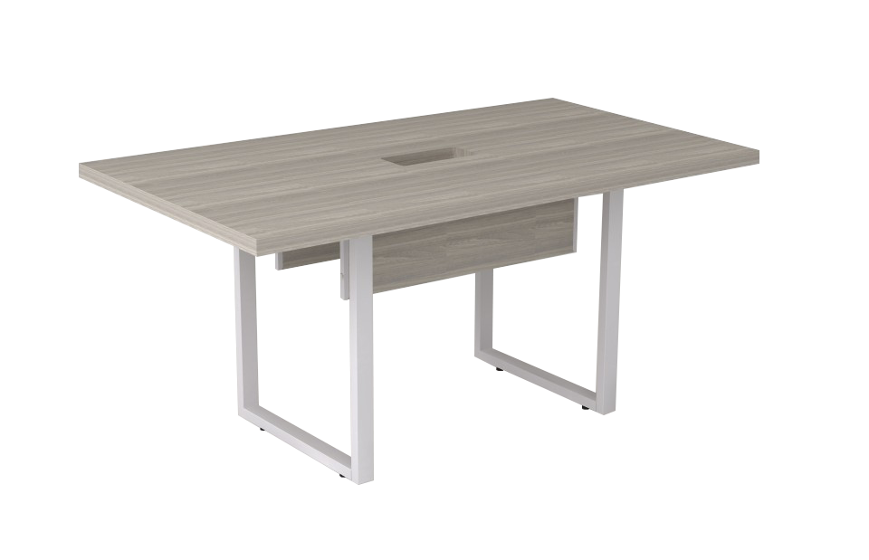 Mesa De Reunião Pé Quadrado Com Rasgo Para Caixa Basic M 200 X 90 | Linha Prima ARQ 40mm