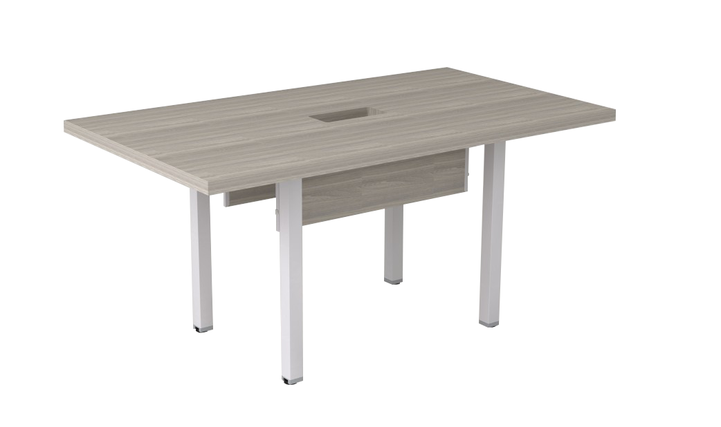 Mesa de Reunião Pé Trave com Rasgo Para Caixa Basic M 200 x 90 | Linha Prima ARQ 40mm